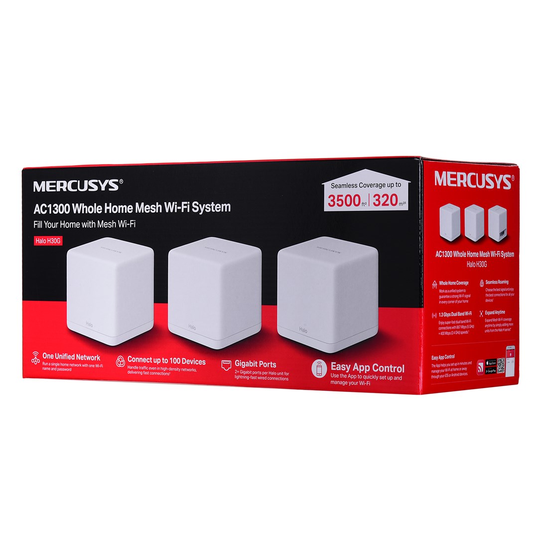 SISTEMA WIFI MESH MERCURYS AC1300 HALO H30G (3-PACK)